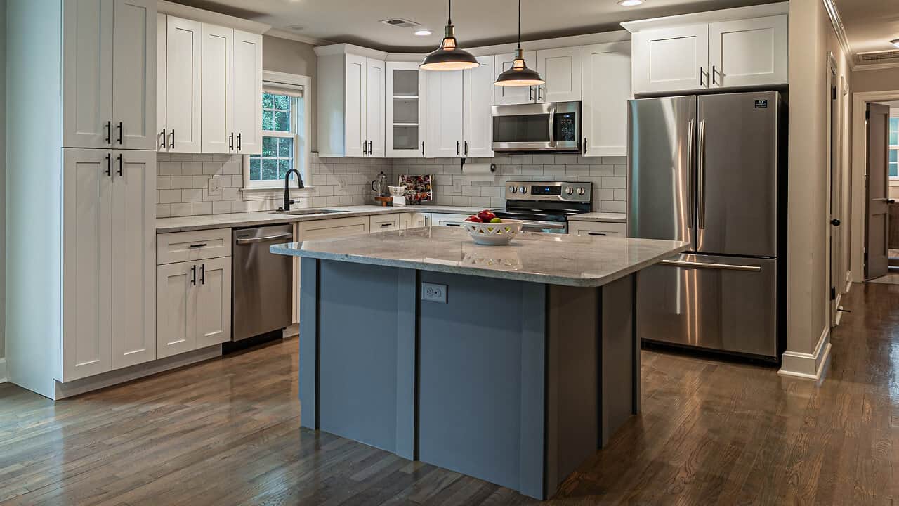 Kitchen remodel with new cabinets and countertops